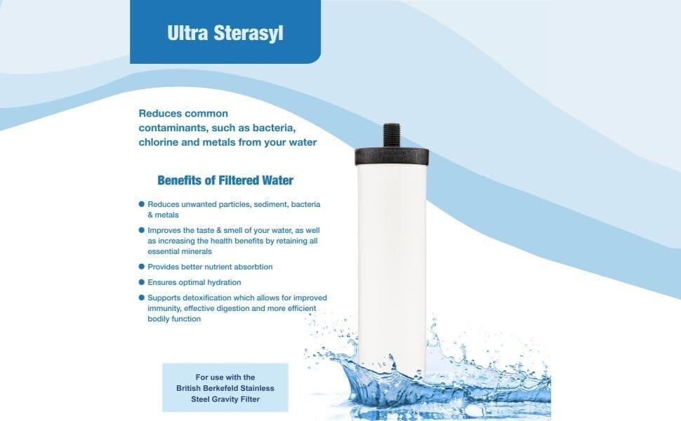 Crown Berkey Water System w/2-Brand New 7" Ceramic Water Filters