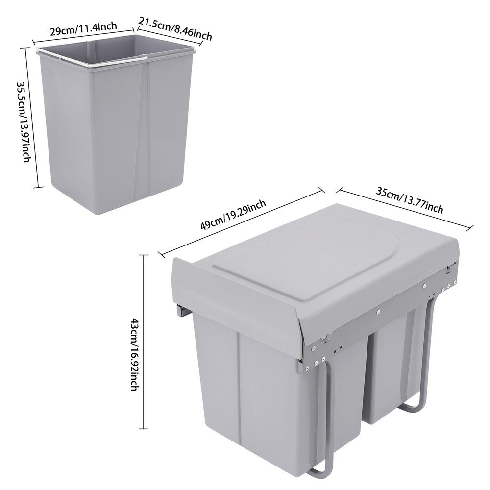 Hidden Pull Out Garbage Cabinets Separation Trash Can Pull Storage Kitchen Waste