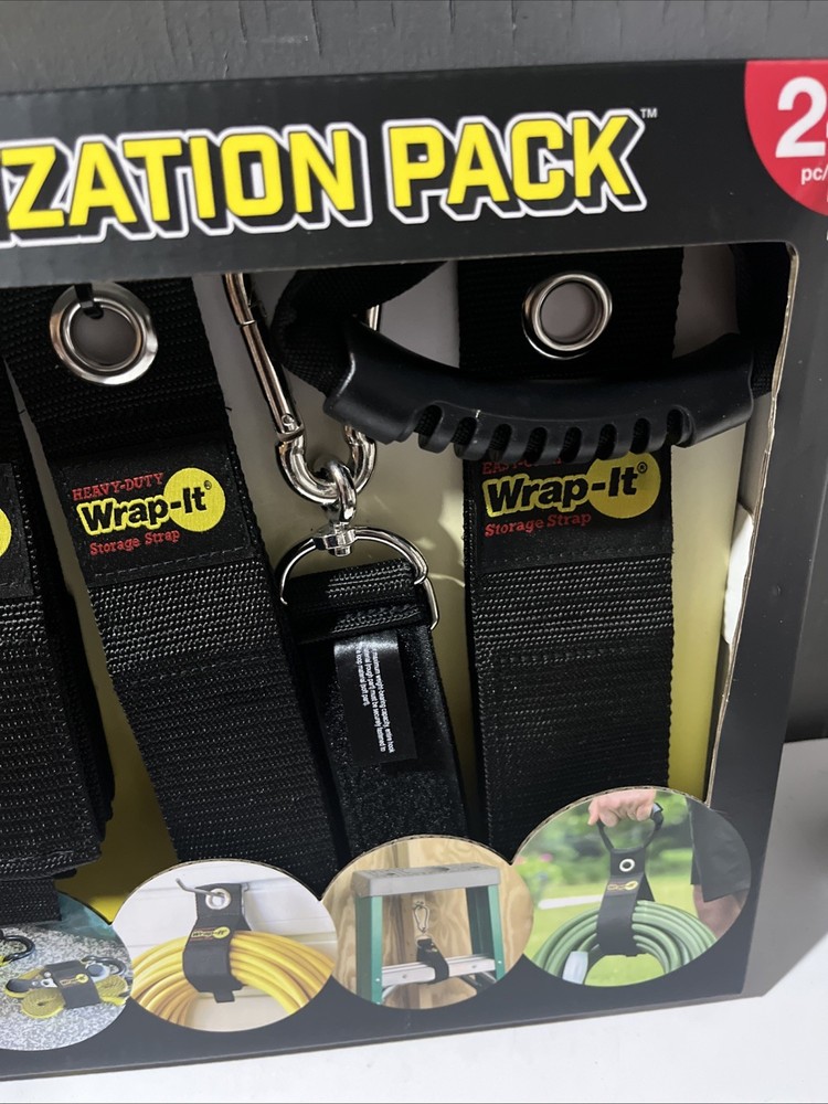 Wrap-It Storage Ultimate Organisation Storage Hang Gripping Strap Tie Pack 24Pcs