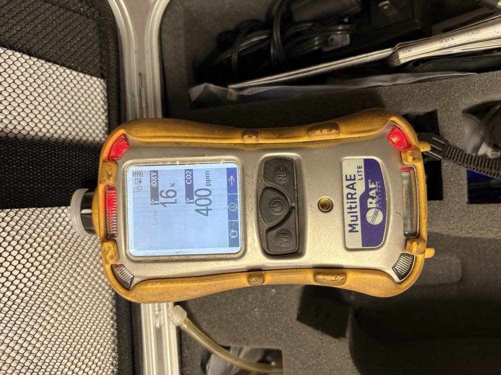 Rae MultiRae Lite PGM6208 Multi Gas Tester Bundle Case Accessories-TESTED-READ!!