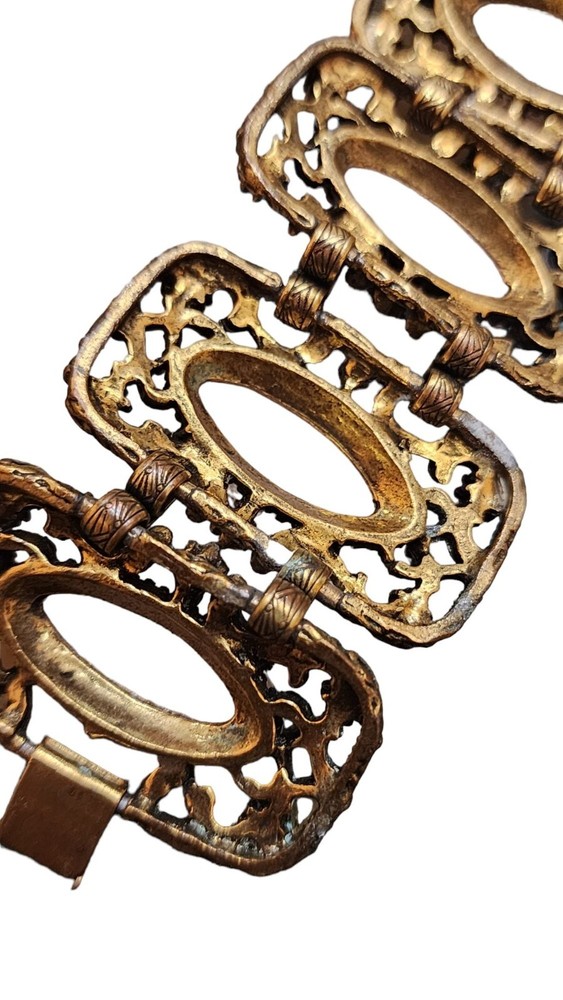 Vintage Elaborate Acrylic Panel Bracelet (A2498)