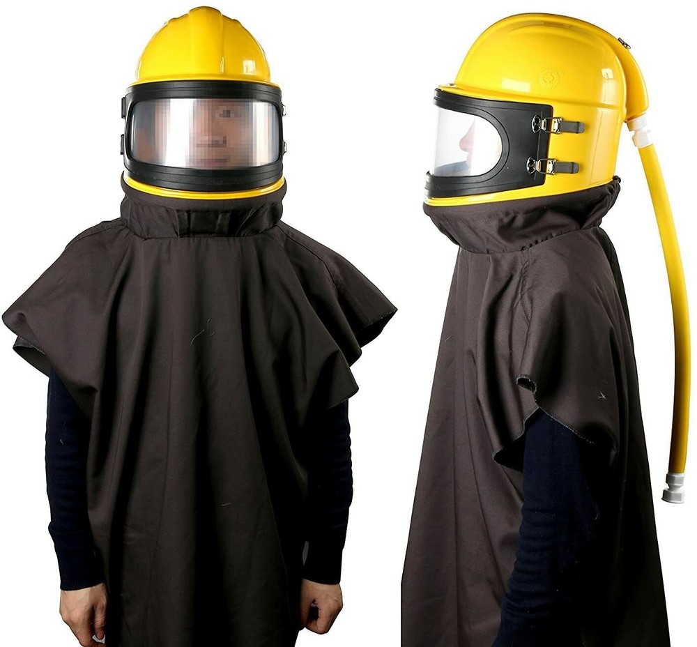 Safety Sandblast Helmet Sand Blast Hood Protector+Protector Sandblasting+10 Lens