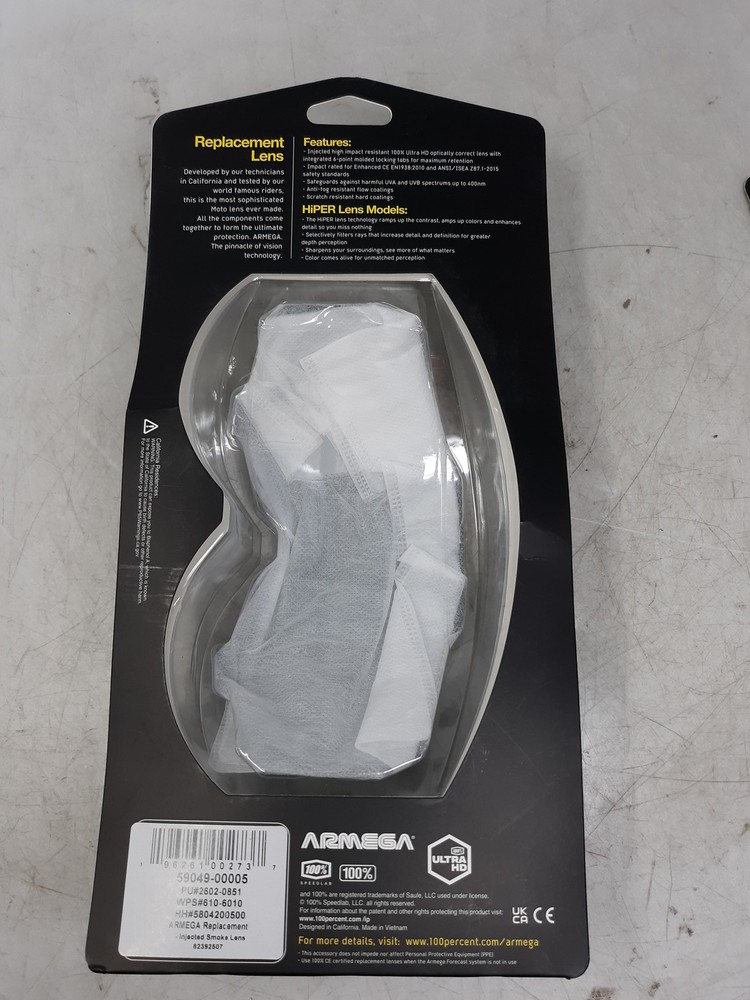 100% ARMEGA Replacement Lens - Injected Smoke Lens