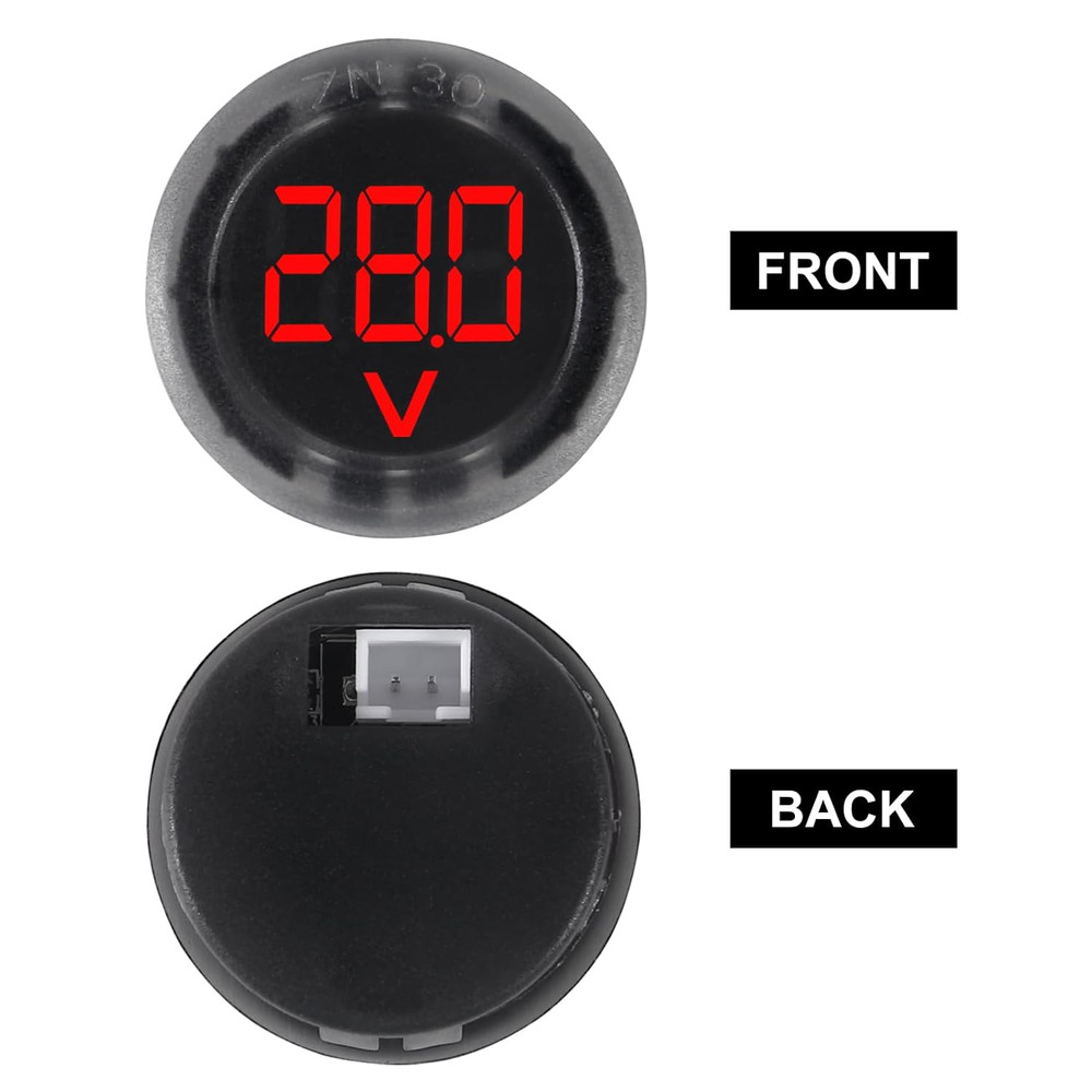 3Pcs DC 4-100V LED Digital Display Circular Two-Wire Voltmeter DC Digital Voltme