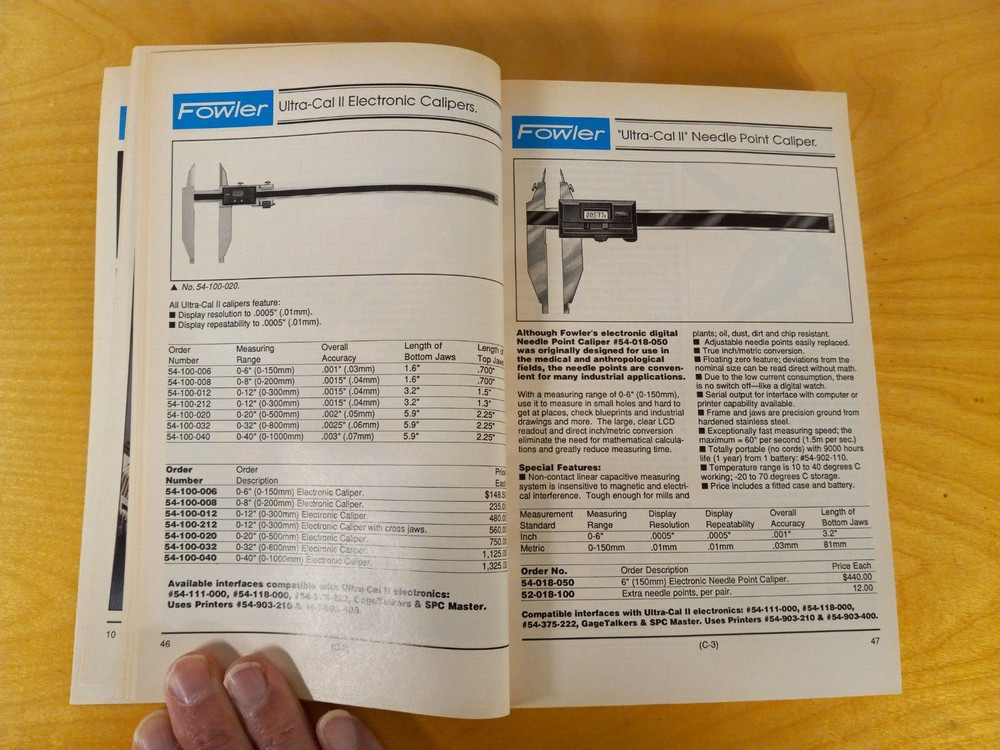 Fowler Quality Measuring Instruments & Precision Tools Catalog (c) 1990, 520 pgs
