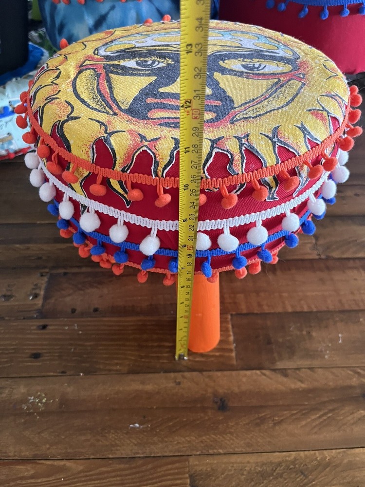 red Sublime small footstool handmade