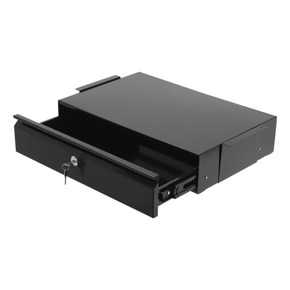 Slide Out Cabinet Drawer Pull Out Under Desk Drawer For Office With Lock Black