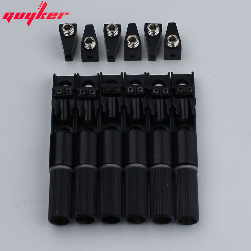 GUYKER 6 Pieces Single String Fan Guitar Bridge Black