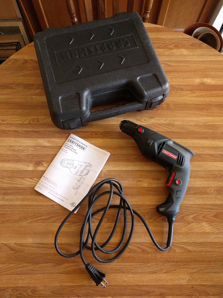 Craftsman 3/8" Variable Corded Drill w/ Case and Instructions 315.101140