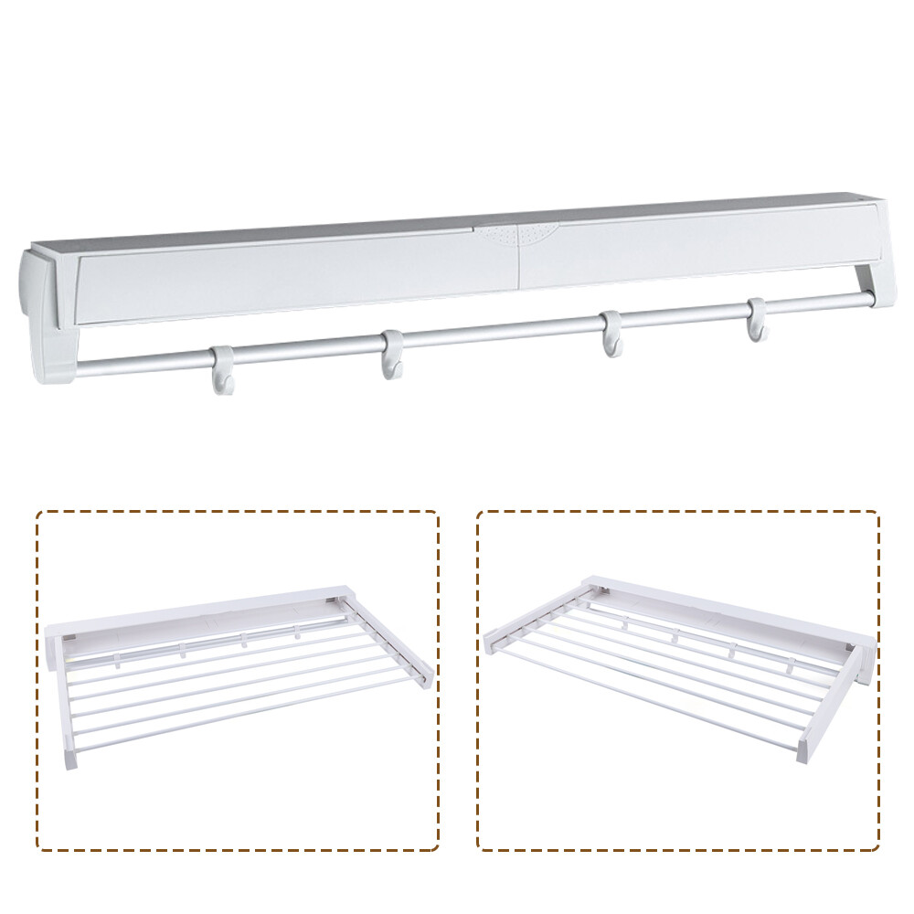 Wall Mounted Collapsible Clothes Drying Rack For Laundry Room Bathrooms