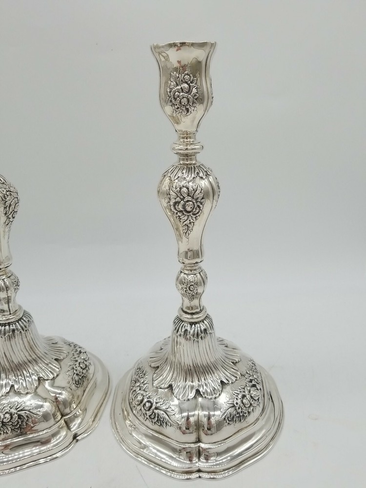 EARLY EUROPEAN SILVER CANDLESTICKS