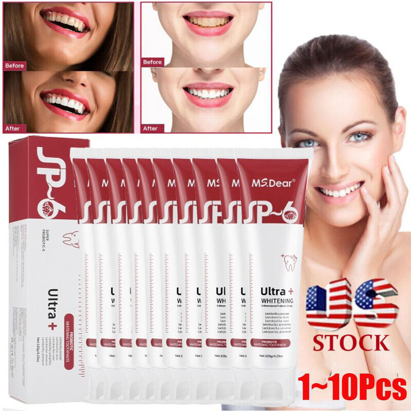 1-10PACK Probiotic SP-6 Toothpaste, Sp-6 Ultra Whitening Brightening Toothpaste