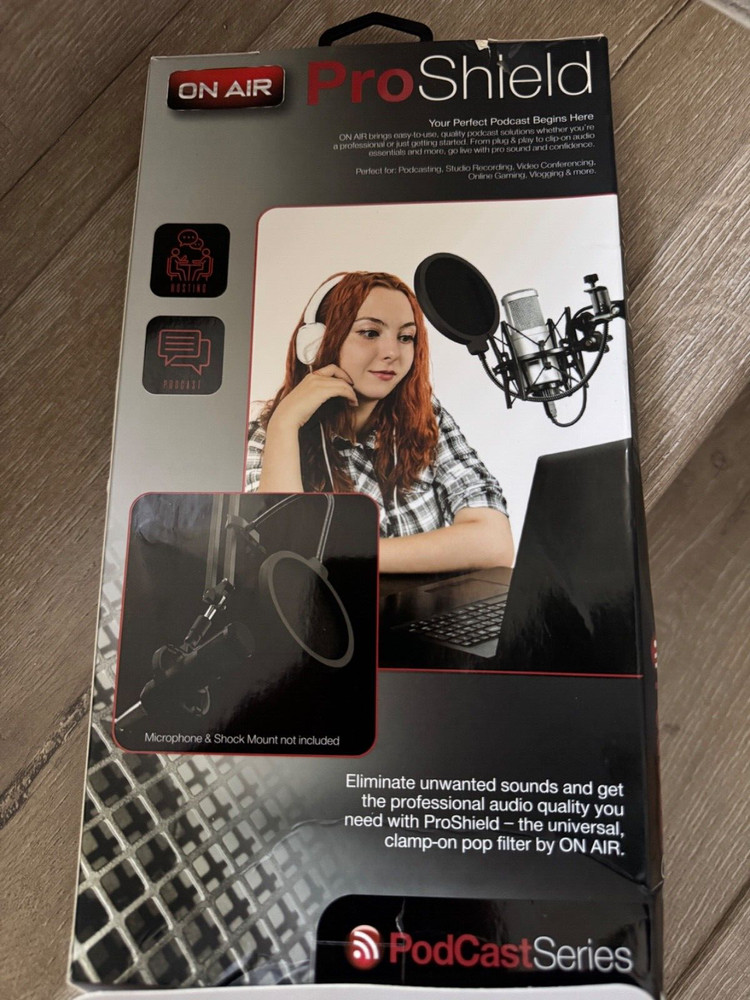 On Air ProShield Microphone Pop Filter 360, PodCast Series! Open Box.