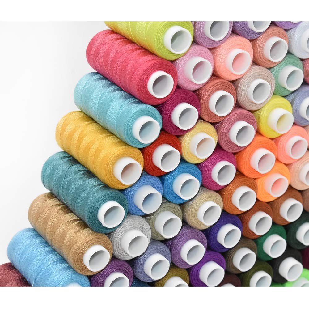 100 Color All Purpose Sewing Thread Polyester 250 Yards Per Spools for Hand S...