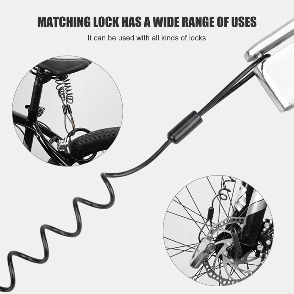 Cable Disc Lock Reminder 1pc 4mm Approx. 120cm Plastic Scooter Security