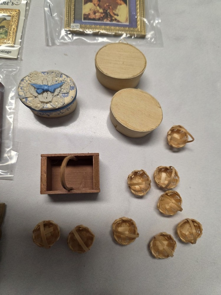 Miniature Baskets And Picture Frames