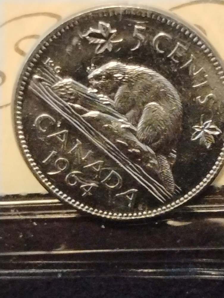 1964 canadian 5 cent MS 62 XWL