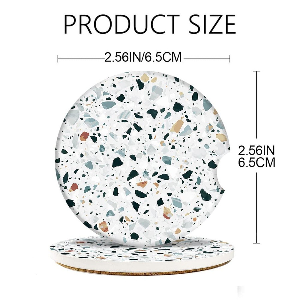 Britimes Car Coasters for Drinks Absorbent, 2 Pack Cup Holders, 2.56" Ceramic...