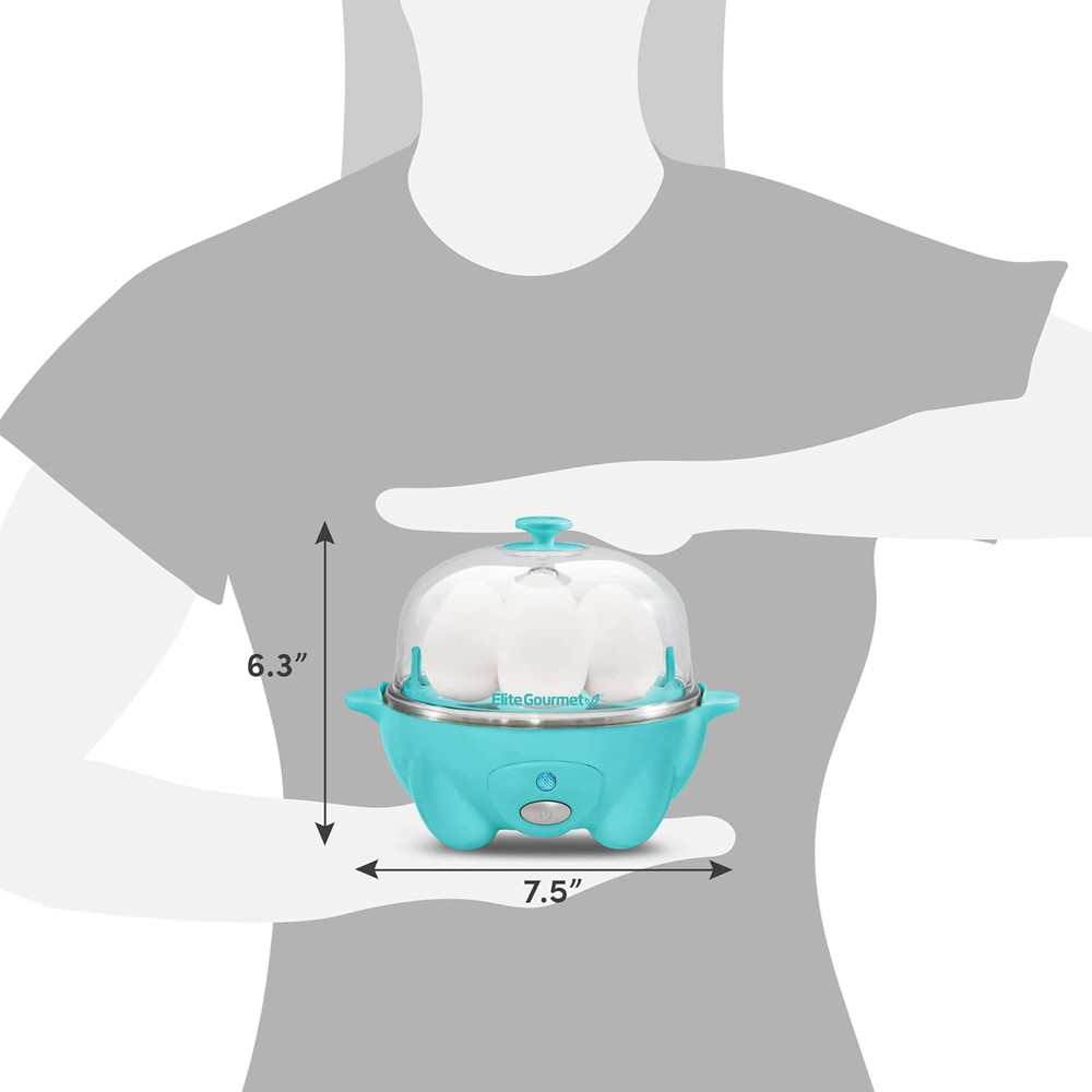 Easy Electric 7 Egg Capacity Soft, Medium, Hard-Boiled Cooker Poacher, Scrambled