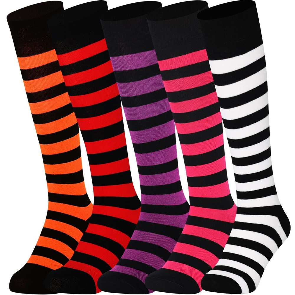 Mysocks 5 Pair Unisex Knee High Stripe Multi Colour Socks