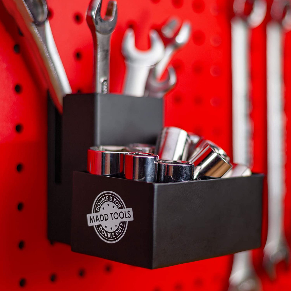 Tools Peg Board Tape Measure Holder Accessory Kit - Includes Pencil Box and Carp