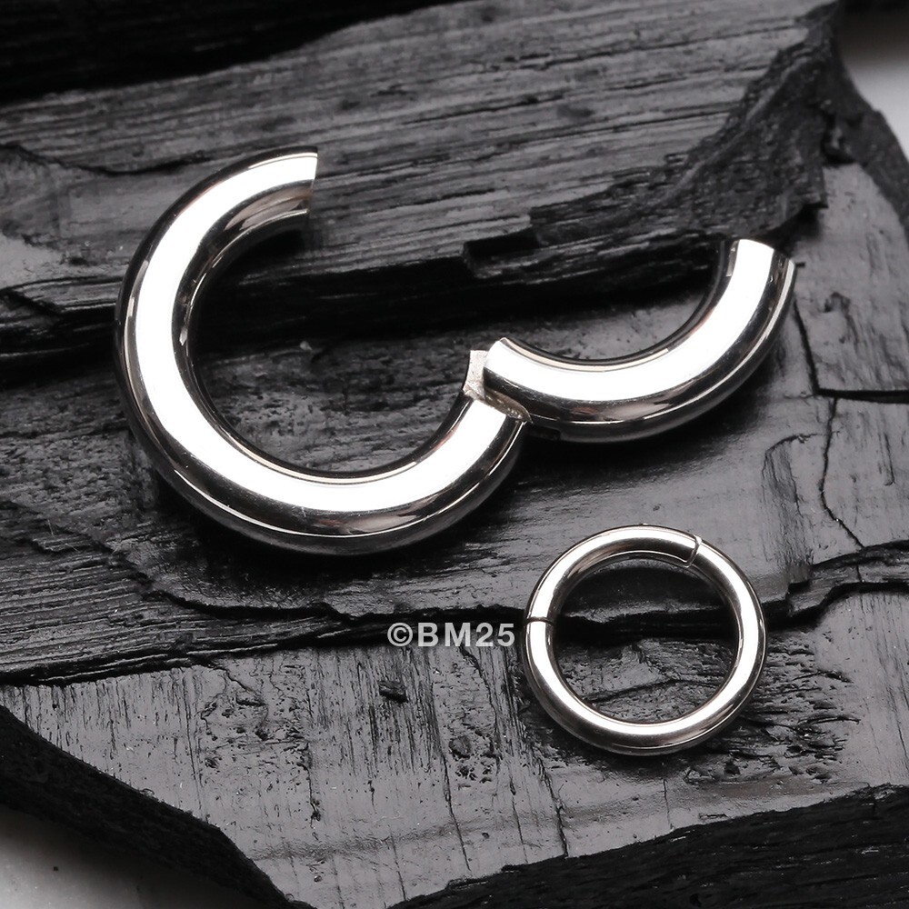 Basic Steel Seamless Hinged Clicker Hoop Ring
