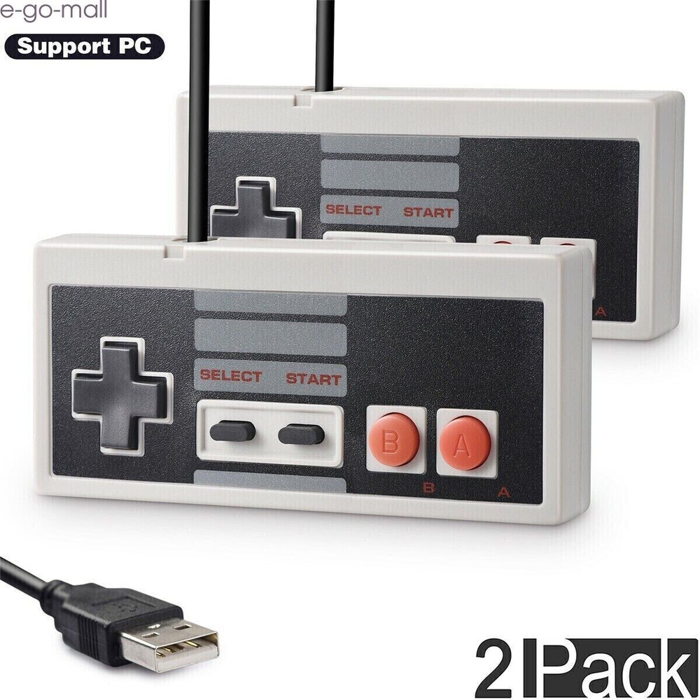 2Pack NES Retro USB Classic Controller Joypad Gamepad For PC/MAC Nintendo Games