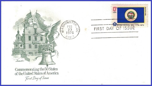 USA5 #1664 U/A ARTMASTER FDC   Minnesota State Flag