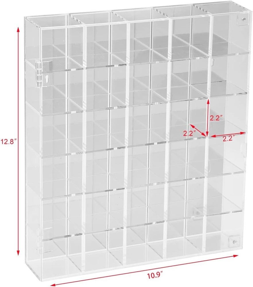 Adjustable Rock Display Case Clear Acrylic Collection Box with Mirrored Arrow...