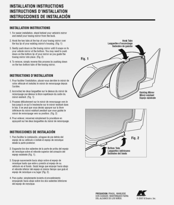 clip-on trailering mirror extensions for 2019-2025 Ram