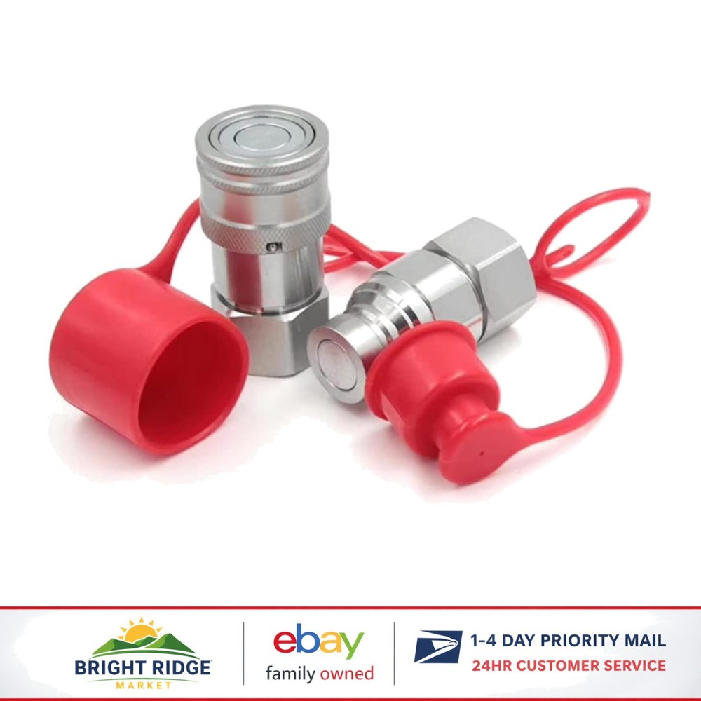 Quick Connect Flat Face Coupling for Skid Loader and Industrial Hydraulic Lines