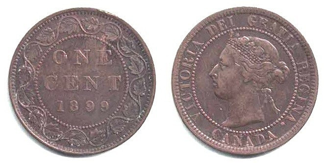 🍁 Canada 1899 Large Cent -- A Nice-looking Problem Free Lightly Circulated Coin