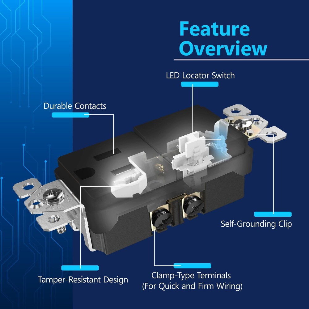 Matte Finish Lighted Combination Decorator Switch And Tamperresistant Receptacle