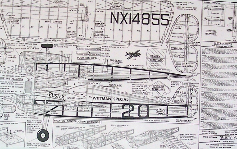 Berkeley BUSTER PLAN to Scratch-Build a 24" UC Scale Model Airplane