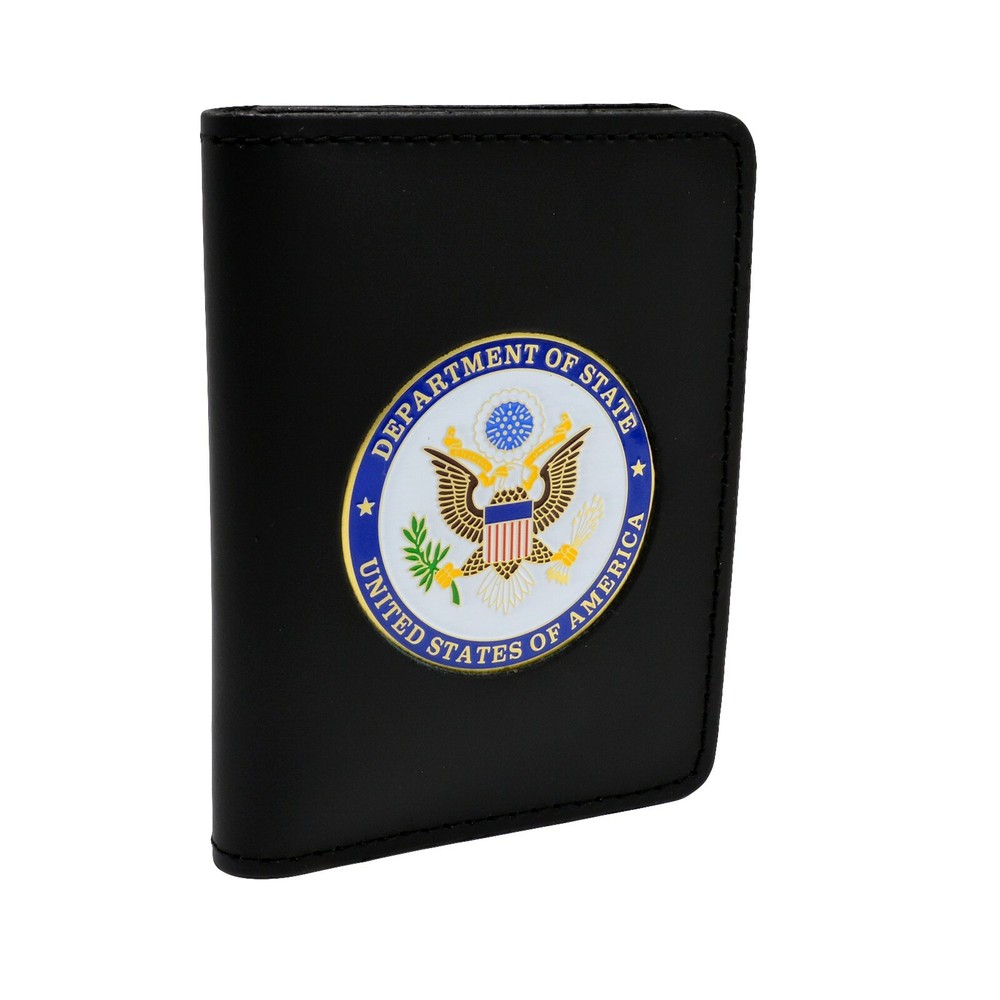 Perfect Fit State Dept Medallion Double ID Leather Document Holder License Case