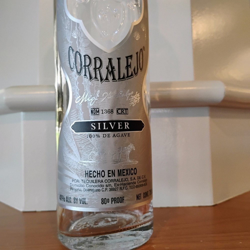 Corralejo Silver Tequila Empty Bottle w/Cork 750 mL