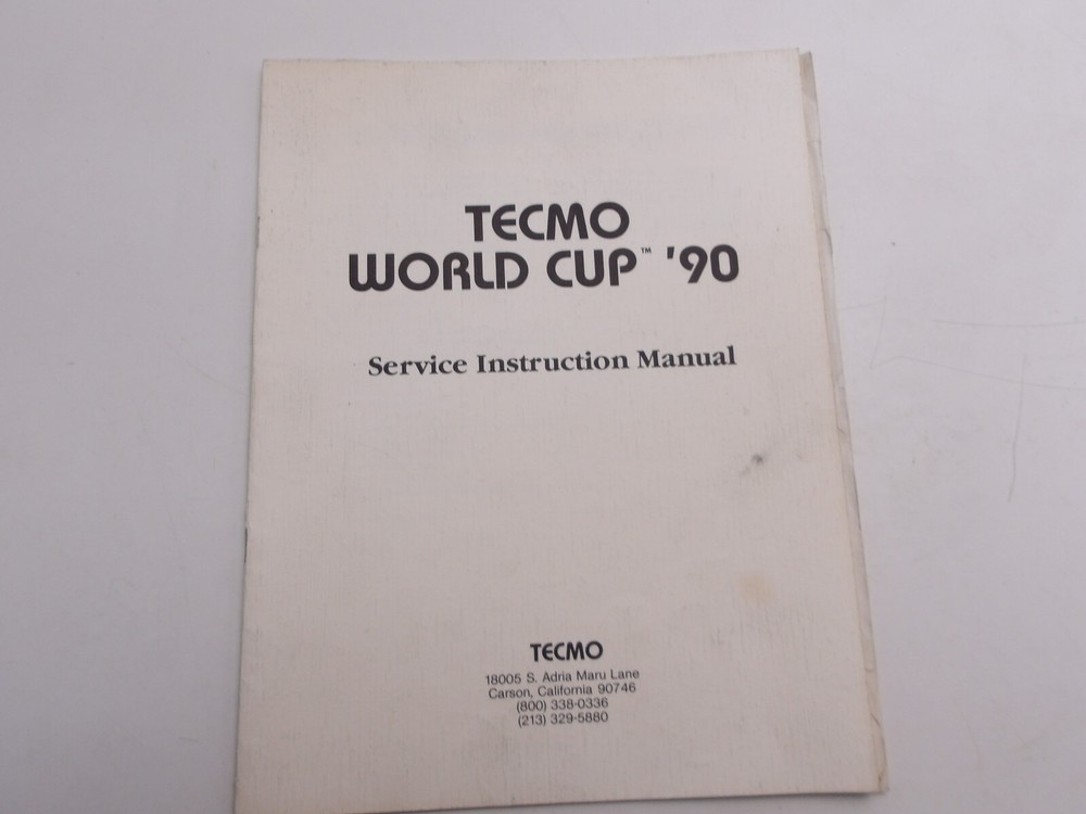 Tecmo - World Cup '90 - Service Instruction Manual