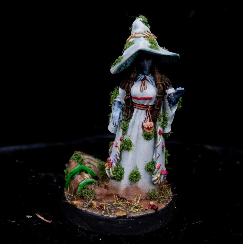 Dungeon & Dragons 28mm Painted Mage Hero Witch Druid Miniature Figure
