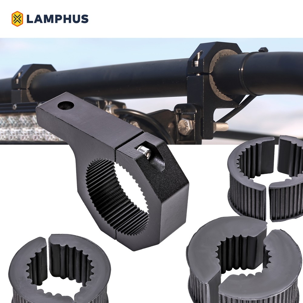 1pc Horizontal 1/1.5/1.75/2" Off-Road Light Bar Clamp Mounting Bracket Kit