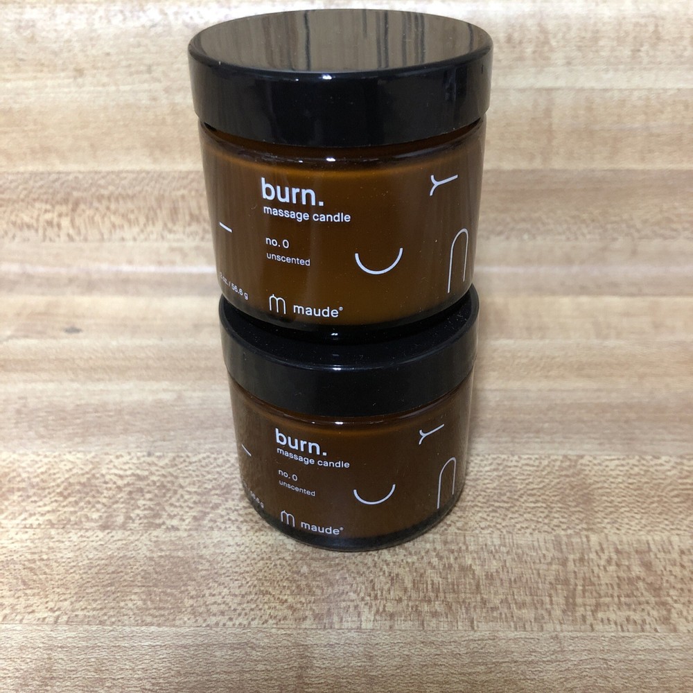 2 Pack Maude Burn no.0 Massage Candle Unscented 2oz Each New