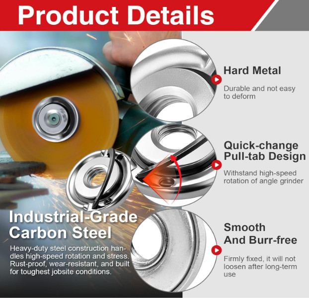 2Pcs 5/8-11 Quick Change Angle Grinder Flange Nuts Locking Nut Replacement Part