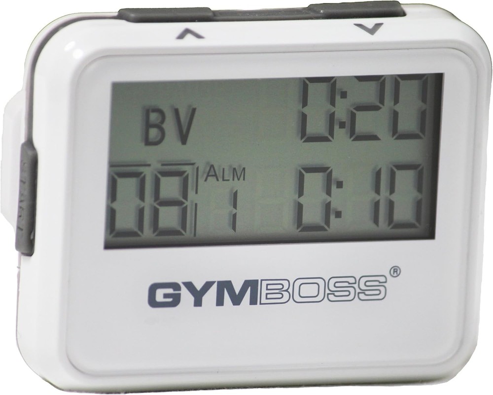 Gymboss Interval Timer and Stopwatch - White/Gray Gloss White / Gray