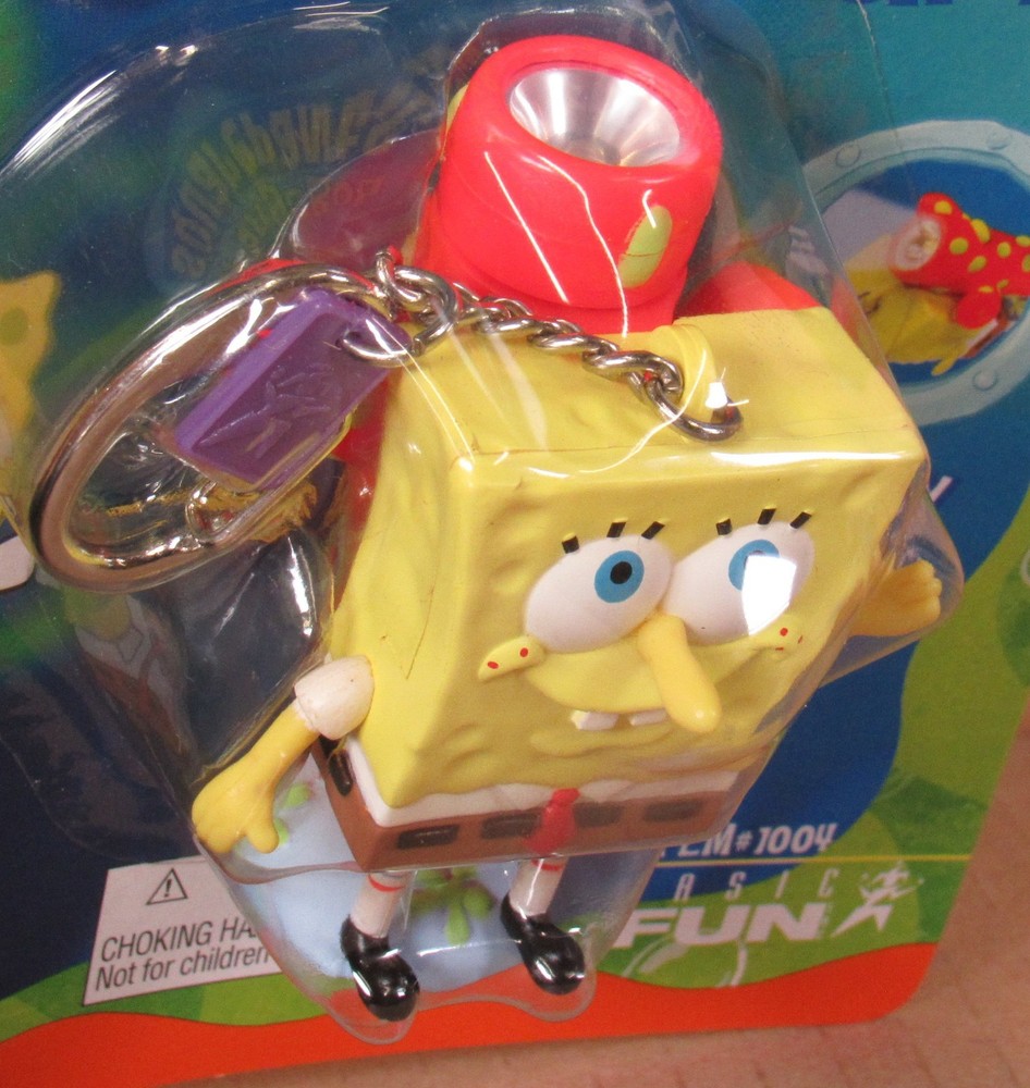 Nickelodeon SpongeBob SquarePants Flashlight Keychain by Basic Fun NIP 2003