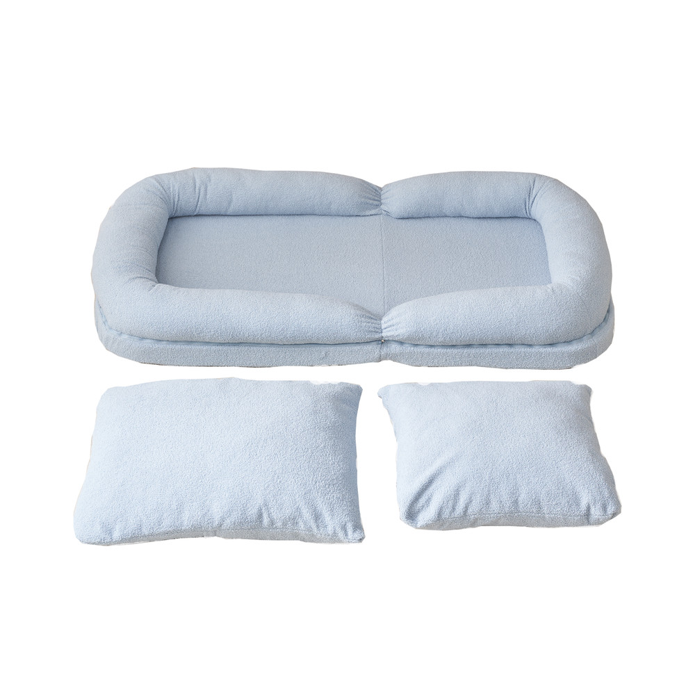 Triple Fold Down Sofa Bed,Blue