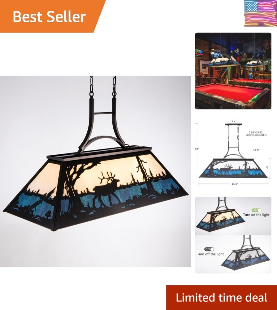 Pool Table Light, Vintage Billiard Lights for Over 7ft 8ft 9ft Pool Table, Sn...