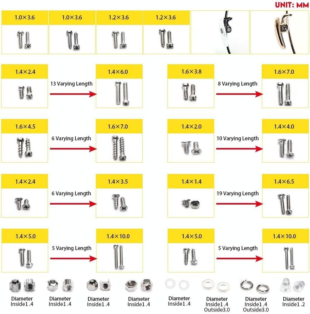 Precision Screwdriver Set, Eyeglass repair kit 10 Piece Silver, Black