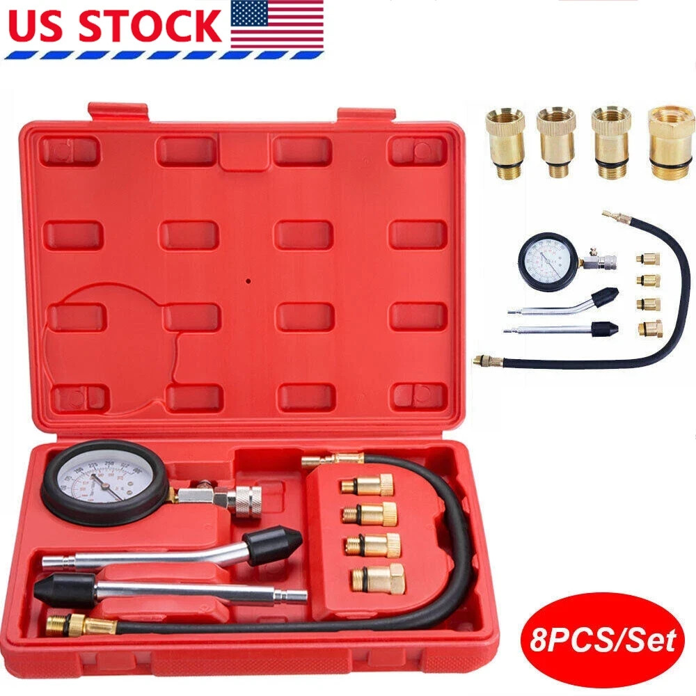 Engine Cylinder Compression Gauge Tester Kit Gas Engine Diagnostic Testing Tool