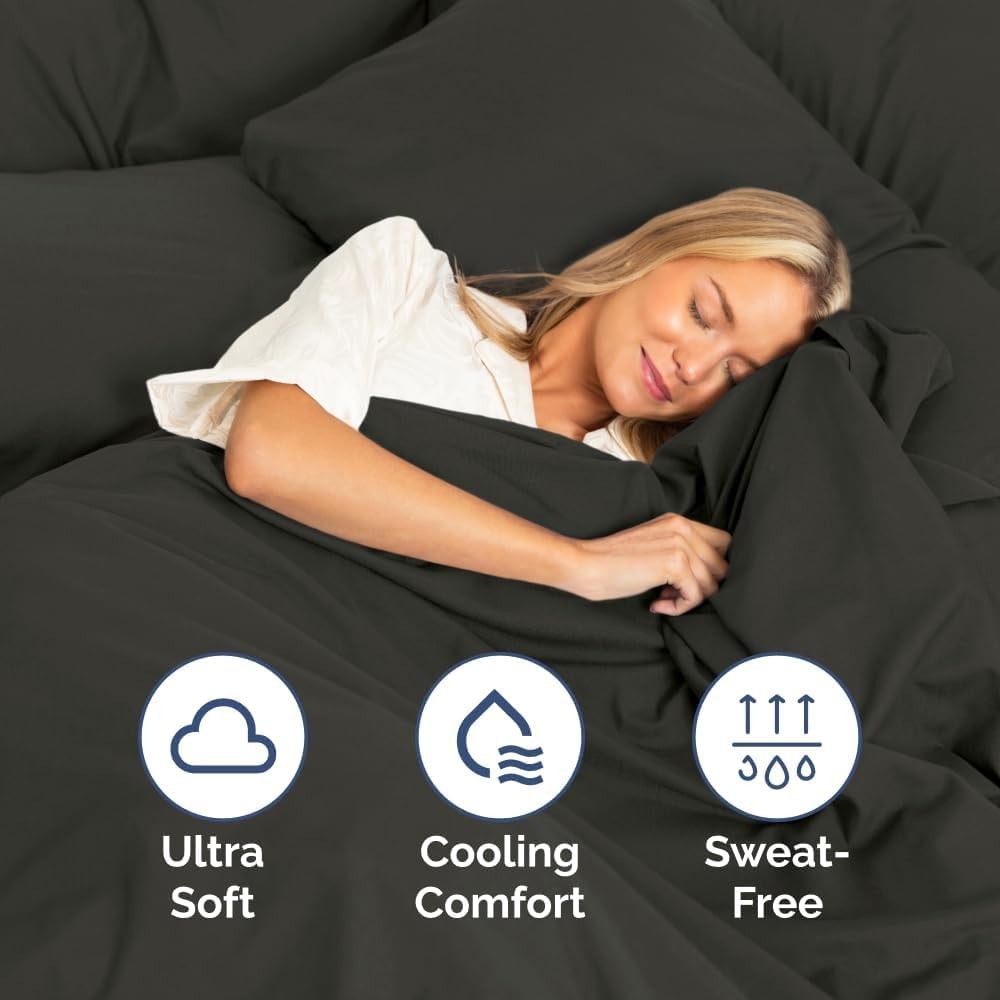 Queen Size 4 Piece Sheet Set - Comfy Breathable Cooling Bed Sheets Set - Hot...