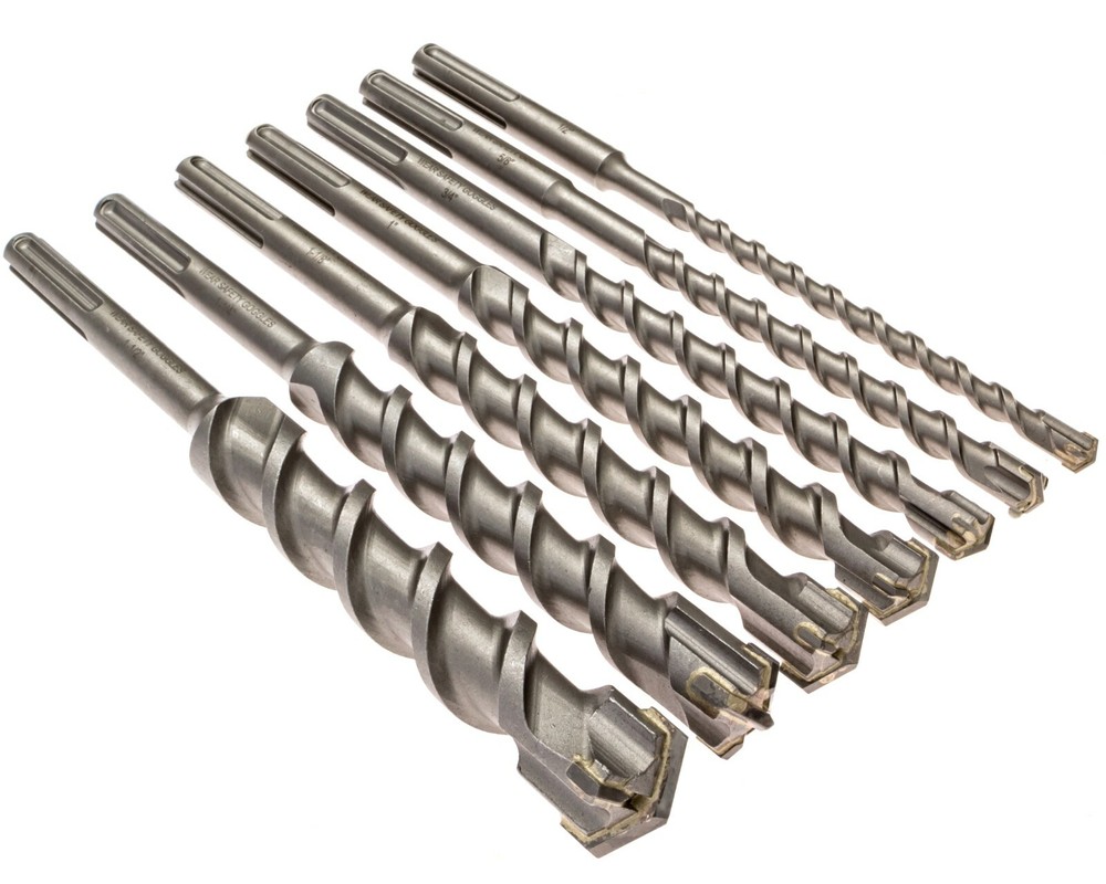 7 Piece CARBIDE TIPPED BIT, Masonry Drill Bit set, SDS Max!!