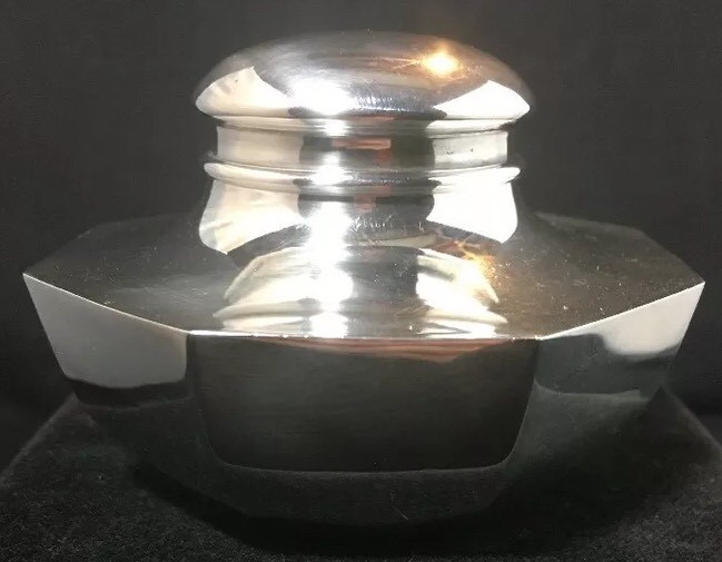 Sterling Silver Tea Caddy Modern Octagonal Form American